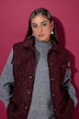 Bouclé-Weste, Loose Shape, Knopfleiste