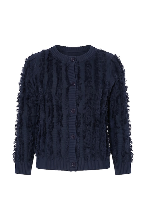 Strickjacke, Streifen, Rundhals, Langarm, Biobaumwolle
