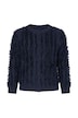 Strickjacke, Streifen, Rundhals, Langarm, Biobaumwolle