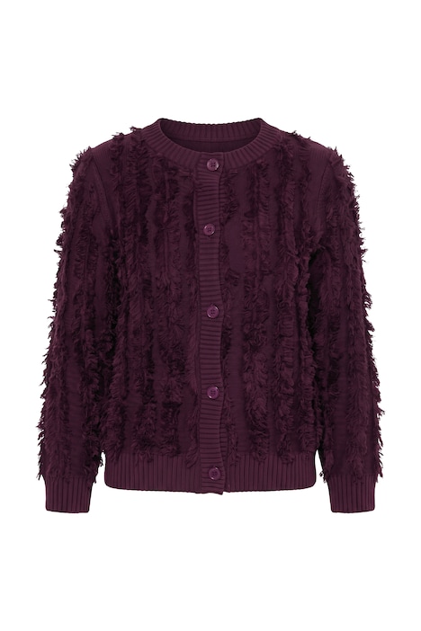 Strickjacke, Streifen, Rundhals, Langarm, Biobaumwolle