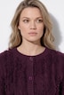 Strickjacke, Streifen, Rundhals, Langarm, Biobaumwolle