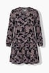 Jurk, paisley-patroon, A-lijn, V-hals, lange mouwen