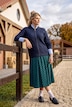 Strickjacke, Zopfmuster, Stehkragen, Langarm