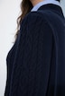 Strickjacke, Zopfmuster, Stehkragen, Langarm