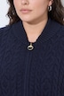 Strickjacke, Zopfmuster, Stehkragen, Langarm
