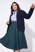 Strickjacke, Zopfmuster, Stehkragen, Langarm
