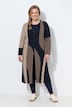 Long-Strickjacke, Colorblocking, V-Ausschnitt, Biobaumwolle