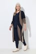 Long-Strickjacke, Colorblocking, V-Ausschnitt, Biobaumwolle