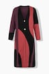 Long-Strickjacke, Colorblocking, V-Ausschnitt, Biobaumwolle