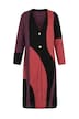 Long-Strickjacke, Colorblocking, V-Ausschnitt, Biobaumwolle
