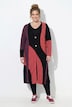 Long-Strickjacke, Colorblocking, V-Ausschnitt, Biobaumwolle