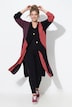 Long-Strickjacke, Colorblocking, V-Ausschnitt, Biobaumwolle