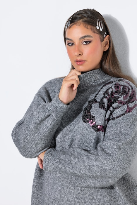 Pullover, Oversize Shape, Pailletten-Rose