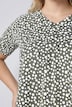 T-shirt, z nadrukiem, krój w kształcie litery A, dekolt w serek, krótki rękaw