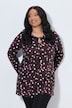 Longshirt, Punkte, A-Linie, Rundhals, Langarm