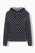 Strick-Hoodie, Punkte, Kapuze, Langarm, Biobaumwolle