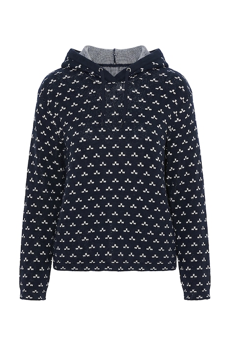 Strick-Hoodie, Punkte, Kapuze, Langarm, Biobaumwolle