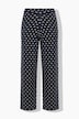 Pantalon en maille de coton bio, motif graphique, coupe Barrel et taille élastique