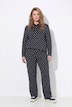 Pantalon en maille de coton bio, motif graphique, coupe Barrel et taille élastique