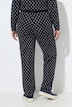 Pantalon en maille de coton bio, motif graphique, coupe Barrel et taille élastique