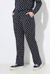 Pantalon en maille de coton bio, motif graphique, coupe Barrel et taille élastique