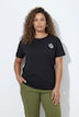 T-Shirt, Boxy Fit, Pailletten, Smiley-Patch, Halbarm