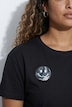 T-Shirt, Boxy Fit, Pailletten, Smiley-Patch, Halbarm