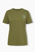 T-shirt, boxy fit, pailletten, smiley-patch, korte mouwen