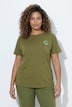 T-shirt, boxy fit, pailletten, smiley-patch, korte mouwen