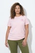 T-shirt, boxy fit, pailletten, smiley-patch, korte mouwen