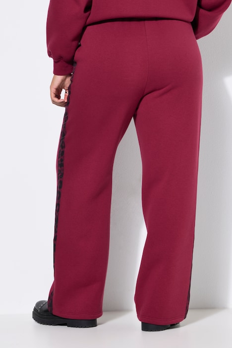 Sweathose, Wide Legs, Leostreifen, Elastikbund