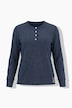 T-shirt en coton bio, cœurs / rayures, encolure Henley et manches longues