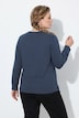 T-shirt en coton bio, cœurs / rayures, encolure Henley et manches longues