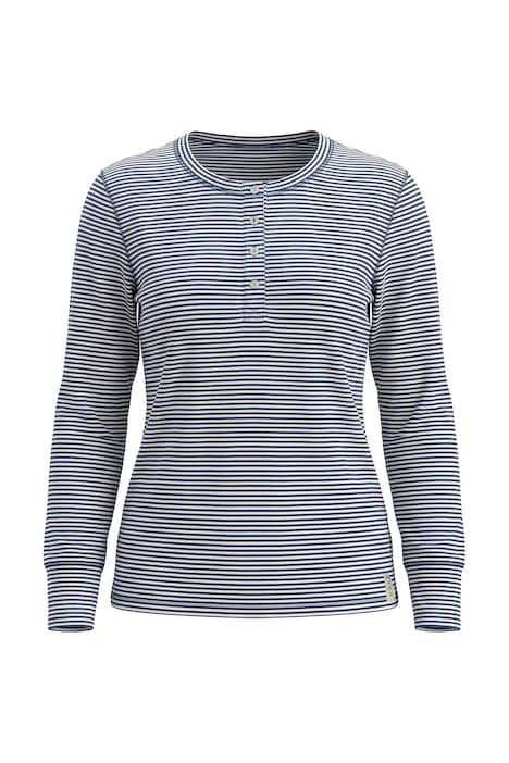 Shirt, Herzen/Ringel, Henley-Ausschnitt, Langarm, Biobaumwolle