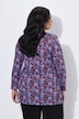 Longshirt, Blüten, A-Linie, Tunika-Ausschnitt, Langarm