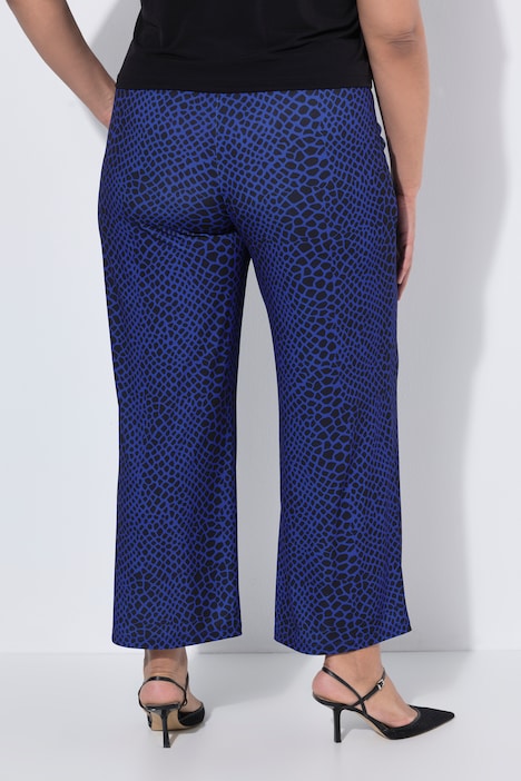 Pantalon en jersey, motif peau de serpent, jambe large et taille élastique