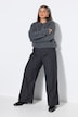 Broek met luipaardpatroon, wide shape, hoge taille, gedeeltelijk elastische tailleband