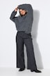 Broek met luipaardpatroon, wide shape, hoge taille, gedeeltelijk elastische tailleband