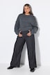Broek met luipaardpatroon, wide shape, hoge taille, gedeeltelijk elastische tailleband