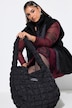 Stepp-Tasche, 3D-Stepp, Schulterriemen, Zippfach
