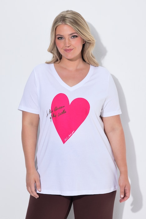 T-Shirt, Komfort Fit, rotes Herz, Halbarm