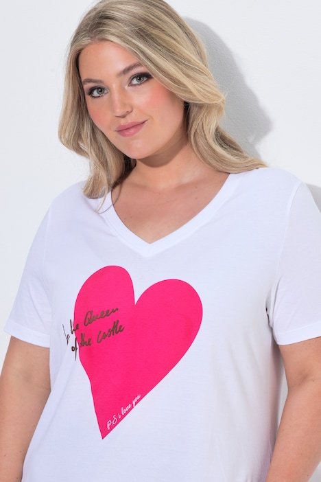 T-Shirt, Komfort Fit, rotes Herz, Halbarm