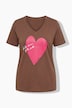 T-shirt, coupe Comfort Fit, cœur rouge, manches mi-hauteur