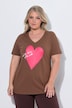 T-shirt, coupe Comfort Fit, cœur rouge, manches mi-hauteur