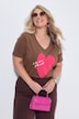 T-shirt, coupe Comfort Fit, cœur rouge, manches mi-hauteur