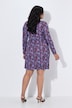 Jerseykleid, Blüten, A-Linie, Rundhals, Langarm