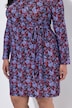 Jerseykleid, Blüten, A-Linie, Rundhals, Langarm
