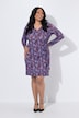 Jerseykleid, Blüten, A-Linie, Rundhals, Langarm
