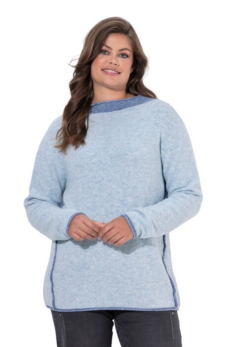Pletený pulovr, rolový límec, dlouhé rukávy