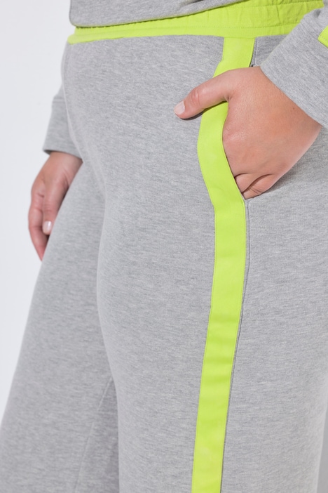 Sweathose, weites Bein, Elastikbund, Seitenstreifen, Neon